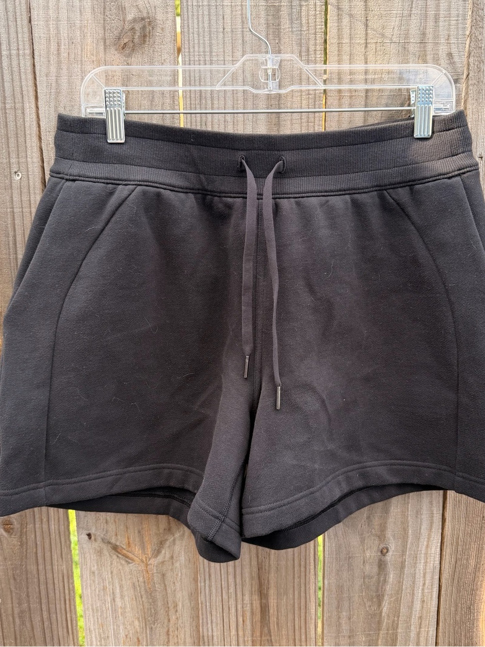 Lululemon Scuba Black Fleece Drawstring Athletic Shorts Size L